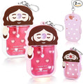 Silicone Case Compatible with Touchland Hand Sanitizer Spray, Touchland Case with Keychain, Protective Case for Power & Glow Mist 1 FL Oz/30ML, Sanitizer Spray Accessory for Mother‘s Day(Pink&White)