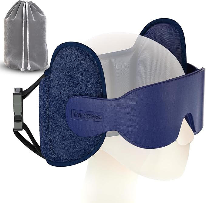 Inspireyes Travel Pillows for Airplanes, Airplane Pillow with Sleep Eye Mask, Comfortable Travel Essentials for Long Flight, Car Trip, 360° Headrest, Royal Blue