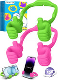 Gifts for Mothers Day Mom Wife Adults Cell Phone Stand - 2 Pack Thumbs Up Lazy Phone Holder for Desk Stocking Stuffers Birthday Gifts for Girls Boys Kids Men (Hot Pink & Avocado Green, 2)