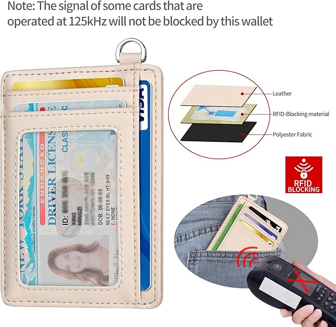 EcoVision Slim Minimalist Front Pocket Wallet, RFID Blocking Credit Card Holder Wallet with Detachable D-Shackle for Men Women