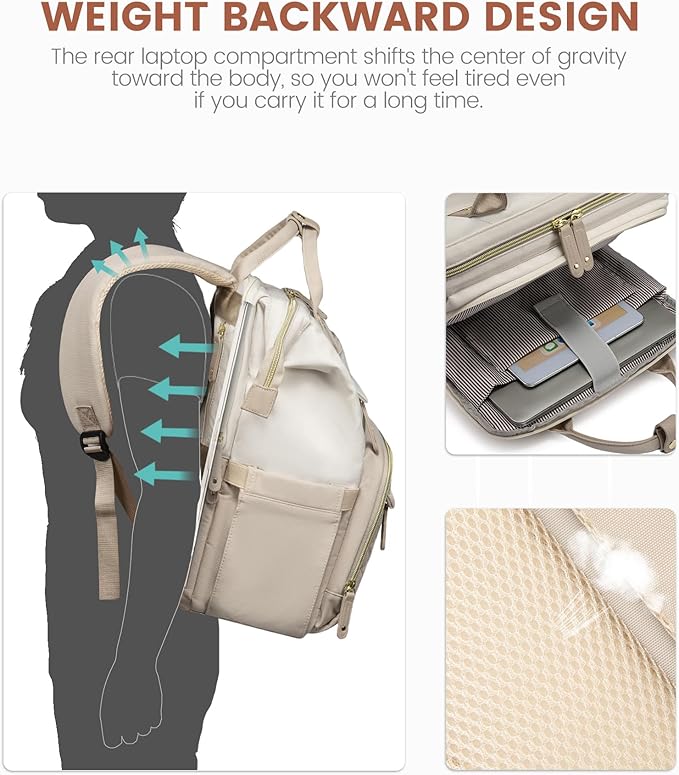 LOVEVOOK Laptop Backpack for Women, 15.6'' Waterproof Nurse Bag Teacher Work Backpack Purse for Women, Travel Computer Backpack for College Office Business Ladies