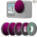 NEEWER 5PCS ND Filter Kit Compatible with DJI Osmo Action 3, CPL ND8 ND16 ND32 ND64 Neutral Density Filter HD Optical Glass Multi Layer Coated Aluminum Alloy Frame for Action Camera Accessories