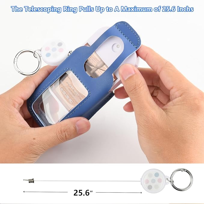 Beautyflier PU Holder Sleeve for Touchland Power Mist and Glow Mist 1FL OZ Hand Sanitizer Spray, Protective Case with Keychain and Telescoping Ring, Perfectly for Travel, Sleeve Only