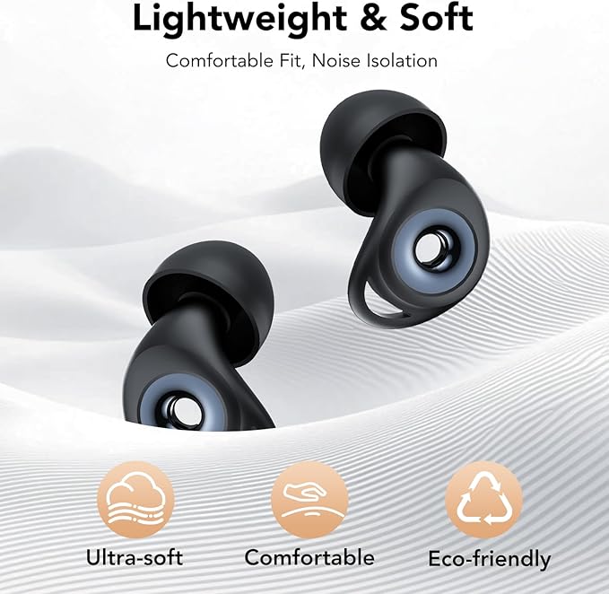 Ear Plugs for Sleeping,Noise Cancelling Silicone Earplugs for Noise Reduction & Snoring, Concerts,45 dB,Ear plugs for Sleep, Soft Earplugs Reusable Concert Ear Plug,Hearing Protection with 8 Earpieces