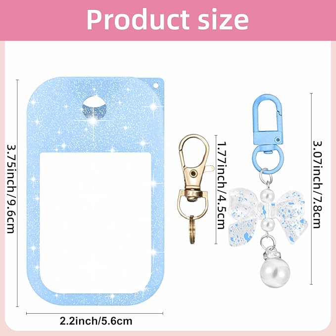 Silicone Case Compatible with Touchland Hand Sanitizer Spray Mist 1 oz with Bow Keychain