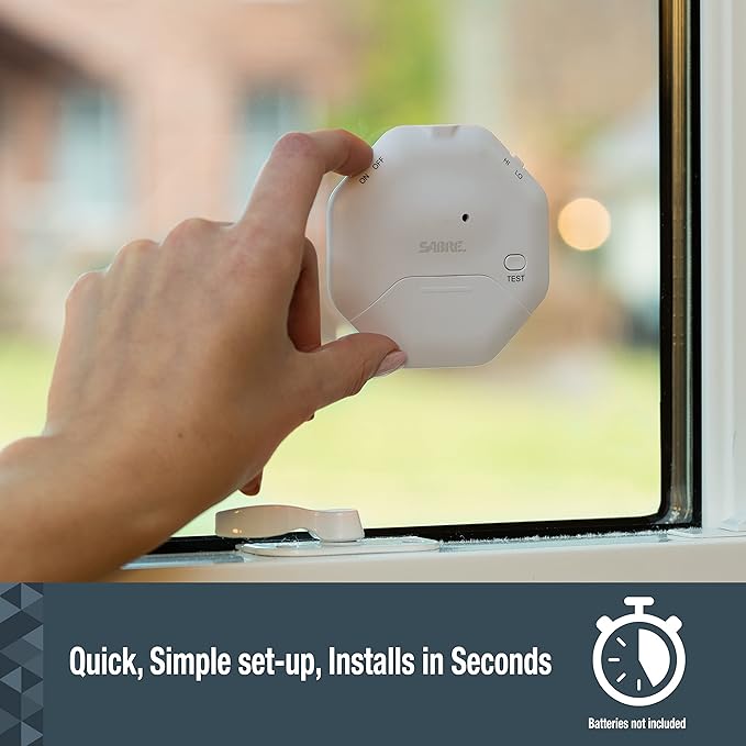 Sabre 120 dB Wedge Door Stop Security Alarm, Extremely Loud Wireless Siren Audible Up to 1,500 Ft., Non-Skid Pad, Compact Alarm Great for Home, Travel, Apartment or Dorm