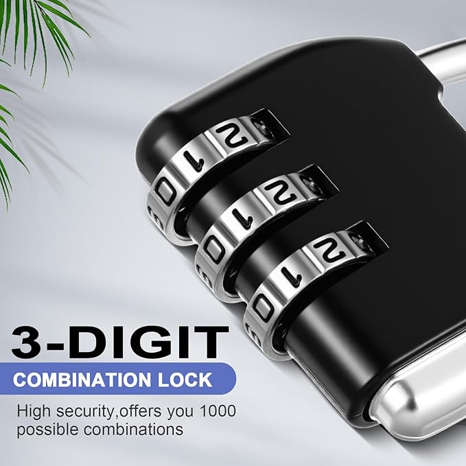 Moxweyeni 10 Pcs Digit Combinations Padlock Safe Cipher Lock Mini Combination Resettable Number for Suitcases Luggage Briefcases Computer Bags (Modern Style,Multicolor)