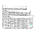Bumkins Travel Bag, Toiletry, TSA Approved Packing Pouch, Zip Bag, Quart Size Airline Compliant, Clear-Sided, Set of 3 Sizes