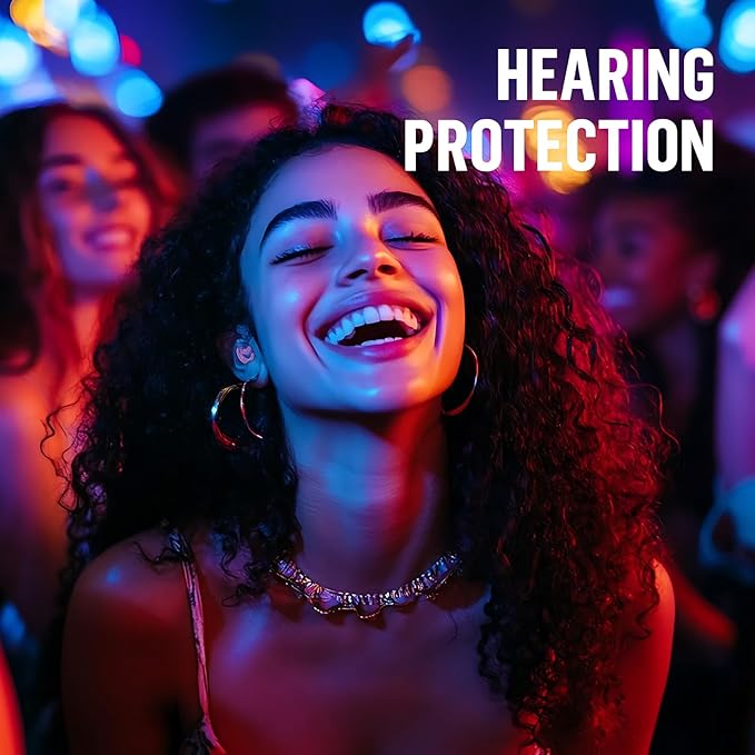 Ear Plugs for Concerts – Noise-Reducing Ear Protection with XS/S/M/L Sizes, Reusable Earplugs for Concerts, Music Festivals, and Live Events
