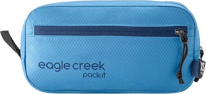 Eagle Creek Pack-It Isolate Quick Trip - Compact Travel Toiletry Bag for Optimizing Luggage Space - Lightweight - Water-Resistant - Easy-Grab Zipper - Sustainable Materials - X-Small - Blue Dawn