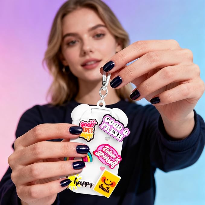 Metyond Dog Silicone Case for Touchland Hand Sanitizer Spray Power Mist 1 FL OZ/30ML for Touchland Case with Keychain, with Cute Charms Accessory Cute Travel Case (1PCS White)