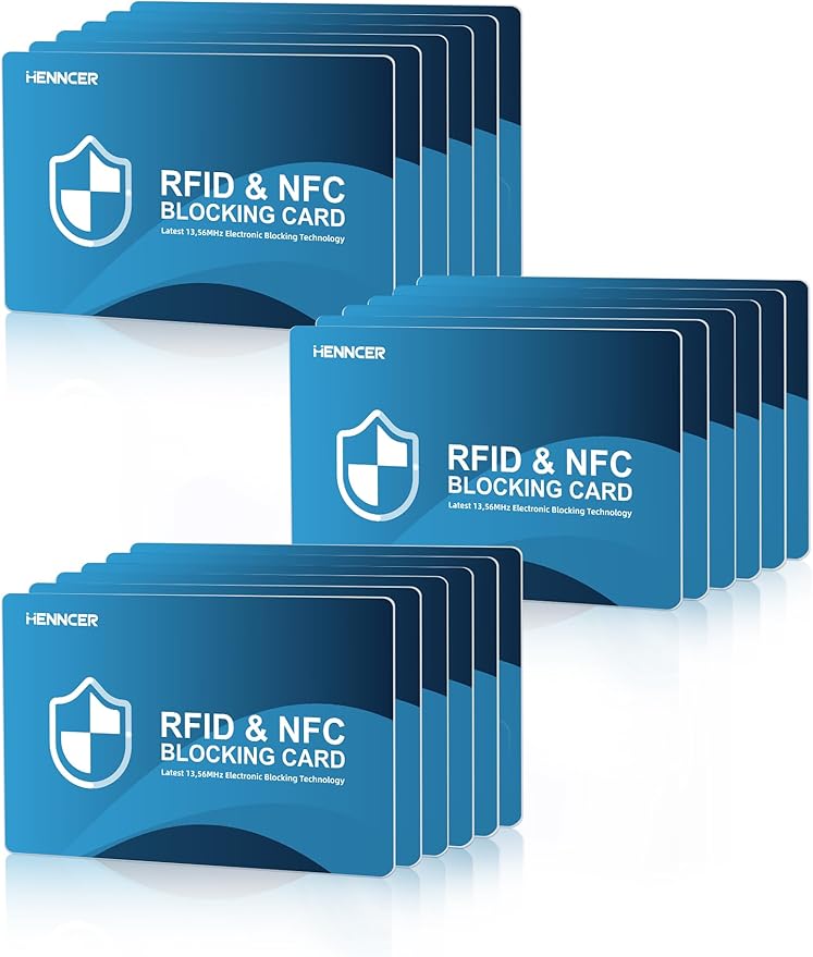 NEW RFID Blocking Card, 18 Pack Fuss Protection for Entire Wallet Shield, Credit Card Protector NFC Bank Debit Blocker, Identity Theft Prevention for Passport Travel Security (18)
