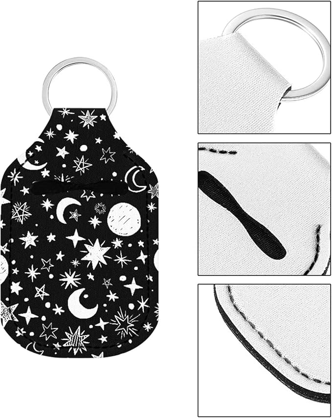 Suobstales 3Pcs Travel Bottles Keychain Holder Set,Travel Bottle Sleeves+Neoprene Chapstick Holders+Lanyard Keychain