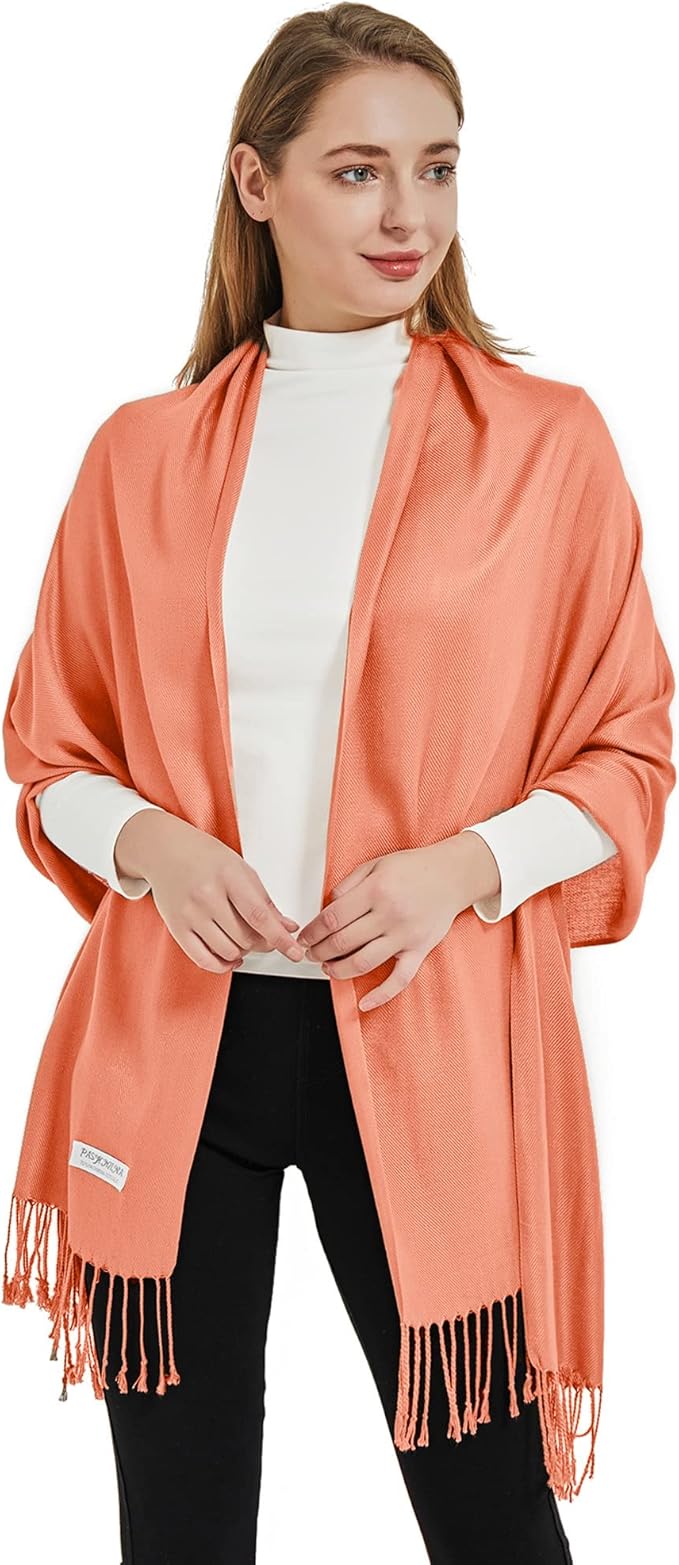 Soft Silky Pashmina Shawl Wraps Solid Colors Scarf for Wedding Evening Dresses