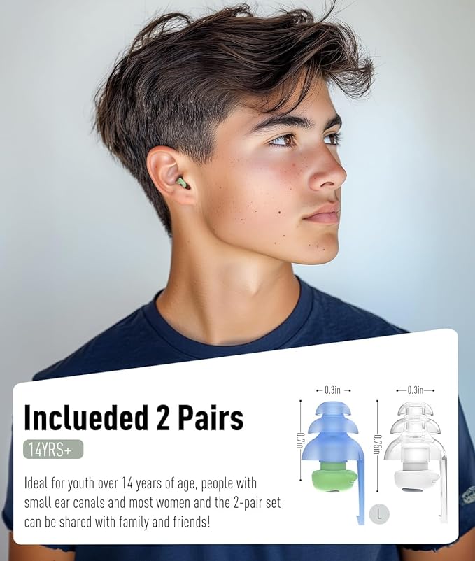 Kids Ear Plugs for Ear Pressure Relief, 2 Pairs Noise Reduction Soft Reusable Ear Plugs for Children, Airplane Travel Essentials for Sleep, Study, Focus, Noise Sensitivity (Mix-L: Cool Lengends)