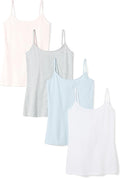 Amazon Essentials Women's Slim-Fit Camisole for Layering and Everyday Wear, Pack of 4