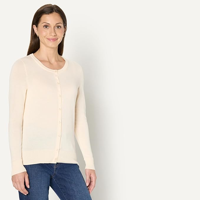 Amazon Essentials Women's Lightweight Crewneck Cardigan Sweater (Available in Plus Size)