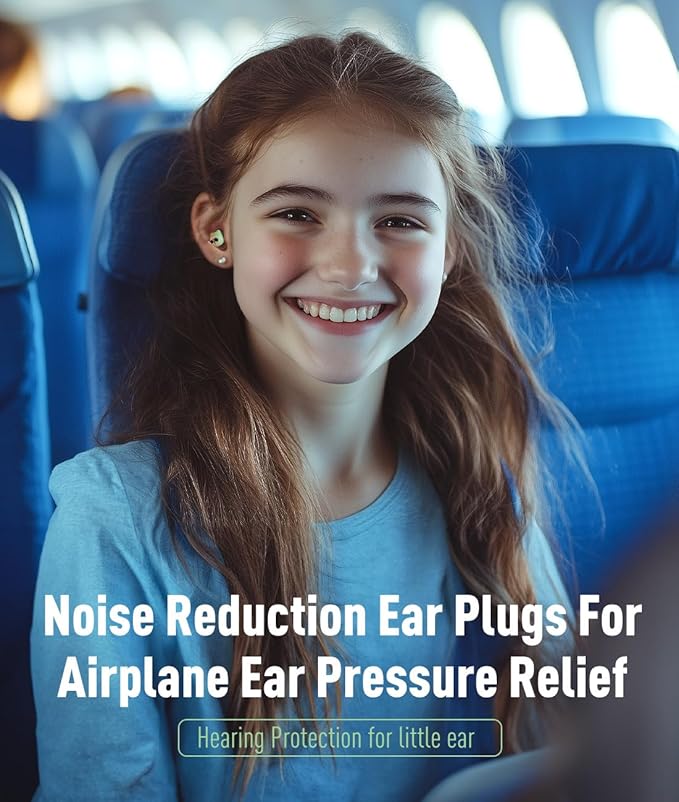 Kids Ear Plugs for Ear Pressure Relief, 2 Pairs Noise Reduction Soft Reusable Ear Plugs for Children, Airplane Travel Essentials for Sleep, Study, Focus, Noise Sensitivity (Mix-L: Cool Lengends)