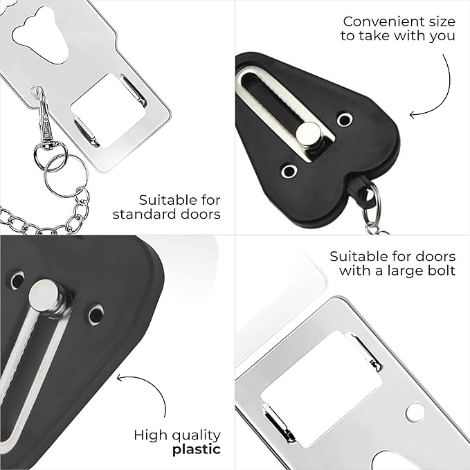 Extra Protection Door Lock – Portable Security Device for Safe Stays in Hotels and Apartments. Provides Instant Safety for Women, Solo Travelers, and Families.