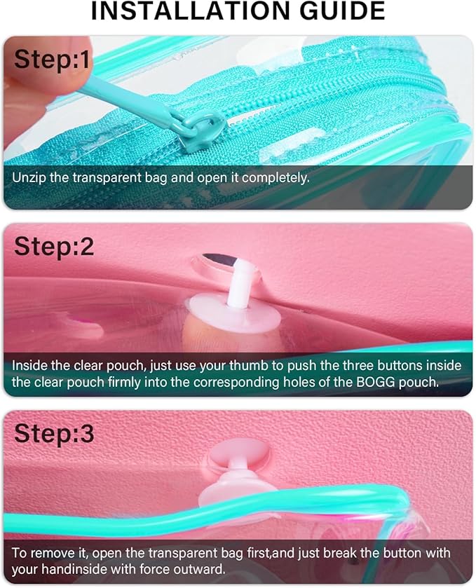 4 Pack Clear Toiletry Bags, Portable Travel Makeup Pouch with Zipper, TSA Approved Organizer, Clear Pouch Bags Compatible With Bogg Bag Divider Accessories(Blue, Pack of 8)
