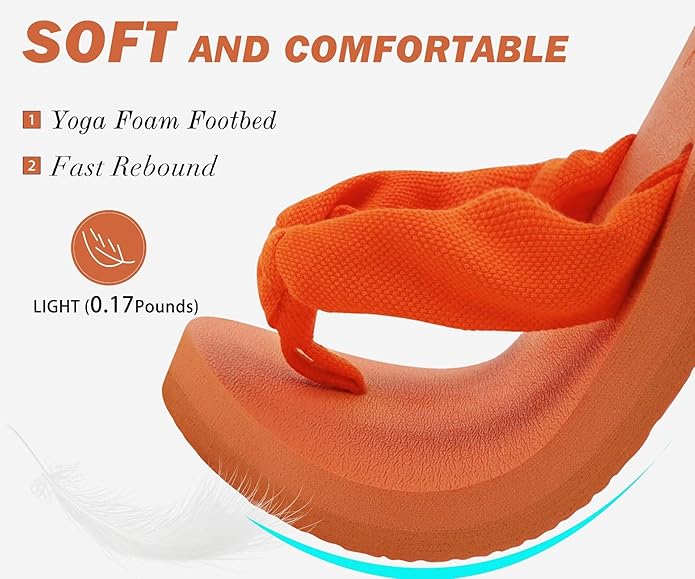 KuaiLu Flip Flops for Women with Arch Support Yoga Mat Comfortable Summer Beach Walking Thong Cushion Sandals Slip On Indoor Outdoor