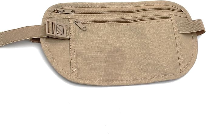 Money Belt, Travel Pouch, Money Belt for Travel, Slim Moneys Pouch Under Clothes, Moneys Bag with Zipper for Cash, Passport Holder