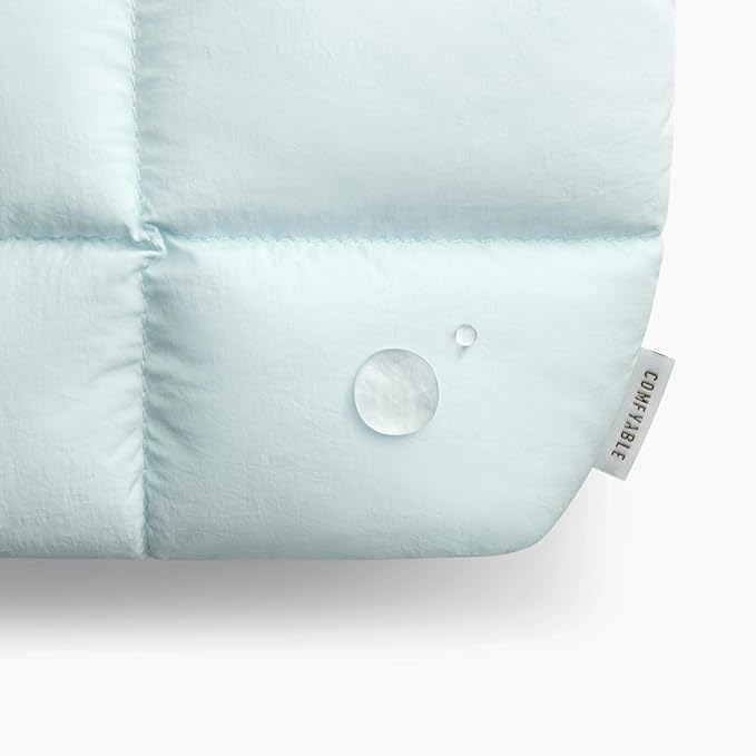 Comfyable Puffy Electronics Organizer Travel Case, Cute Tech Pouch for Women Men, Cable Storage Bag for Charger, Phone, Power Bank, Cord, Compact Tech Accessories Pouch, Ice Blue