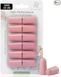 Soft Foam Earplugs, 33 dB NRR, (6 Pair 12 Ear Plugs) Maximum Protection for Sleeping; Silence Snoring, Airplanes, Airports, Power Tools, Phone Conversations, Loud Work Environments (Pink)