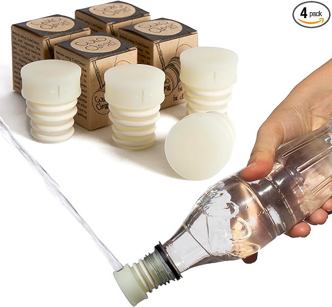 CuloClean Portable Bidet for Toilet, Travel, or Camping. Compatible with Every Bottle. Discreet, Sanitary or Travel Shower. Attachable Stopper. Backcountry Bidet Nozzle (4pcs Glow in the Dark)