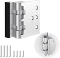 Home Security Door Lock, Upgraded Non-Spring and Flip Design for Easy to Open, Withstands 1200 lbs Force, Childproof Door Reinforcement Lock for Inward Swinging Doors, Silver, 1 Pack