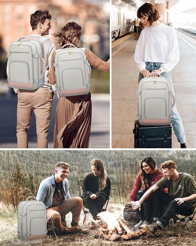 LOVEVOOK Carry On Travel Backpack For Women Flight Approved, 40L Personal Item Backpack, TSA Travel Bag for Airplanes Fit 17 Inch Laptop, Business Weekender Overnight Waterproof Daypack with 2 Cubes