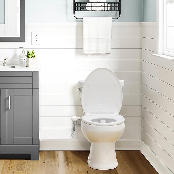 SAMODRA Ultra-Slim Bidet Attachment for Toilet - Self Cleaning Nozzle Hygienic Bidets for Existing Toilets - Adjustable Water Pressure Fresh Water Sprayer Toilet Bidet - Easy to Install