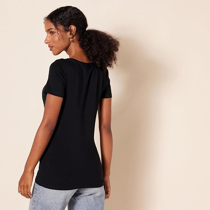 Amazon Essentials Women's Regular-Fit Short-Sleeve T-Shirt (Crewneck and V-Neck Options), Multipacks