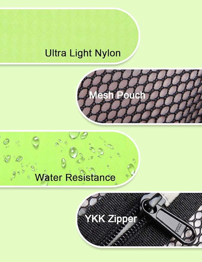 Gox Travel Small Toiletry Bag for Men Nylon Dopp Kit Medicine Bag Small Mesh Zipper Pouch Travel Organizer Pouch Shave Kits for Teens Toiletry Essentials Bathroom Compact (Green, 9.8*4.3*3.3 Inches)