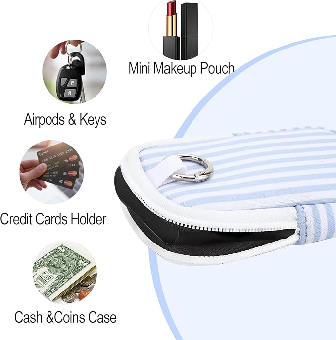 Hand Sanitizer Spray Case,Compatible with Popular Sanitizers,Zipper Pouch for Hand Sanitizer,Cute Fashion Accessories with Snap Hook for Glow Mist and Power Mist 1FL OZ,Suitable for Outdoor(Stripes)