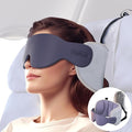 Inspireyes Travel Pillows for Airplanes, 360° Head Support for Long Flight, Soft Airplane Pillow with 3D Eye Mask for Sleeping, Stop Bobblehead, Airplane Headrest Gadgets, Texture Gray