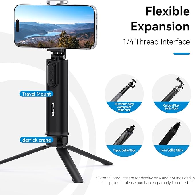 Universal Airplane Phone Holder, Handsfree Bluetooth Phone Stand with 360° Rotation, Travel Essentials Page Turner Remote for TikTok & Mobile Controller, Ideal for Flying, Home, and Office Use