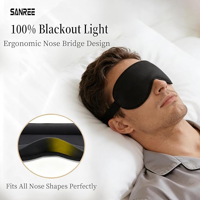 Sleep Mask for Side Sleeper Women Men,Blackout Eye Masks for Sleep,3D Contoured Sleeping Mask,Breathable Adjustable Eye Cover Blindfold with lash Extensions for Trave,Nap,Night Work