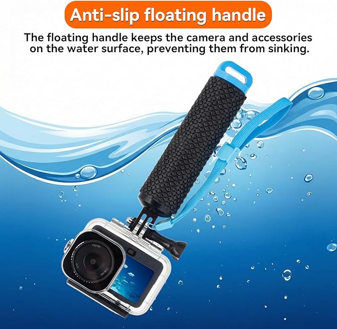 UTEBIT Underwater Waterproof Case for DJI Osmo Action 6 Camera, 196FT/60M Protective Diving Housing with Camera Handle Mount, Quick Release Interface Protective Cover with Float Stick Accessory Kit