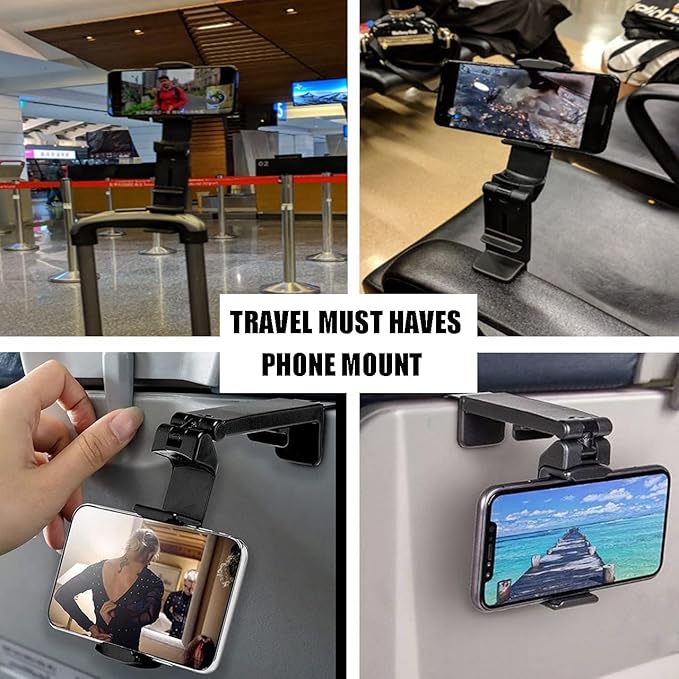 Phone Holder,Airplane Travel Essentials,Car Phone Mount,Cell Phone Stand for Desk Shower Bike Bed Luggage,Universal Mini Travel Accessories for iPhone 16 15 14 13 12 11 Pro Max Samsung
