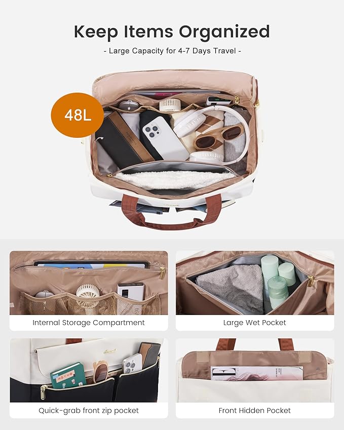 LOVEVOOK Travel Duffle Bag for Women, Wide Open Large Weekender Bags with Shoe Compartment, Carry on Overnight Bags, Hospital Bag for Women Labor Delivery with Wet Pocket