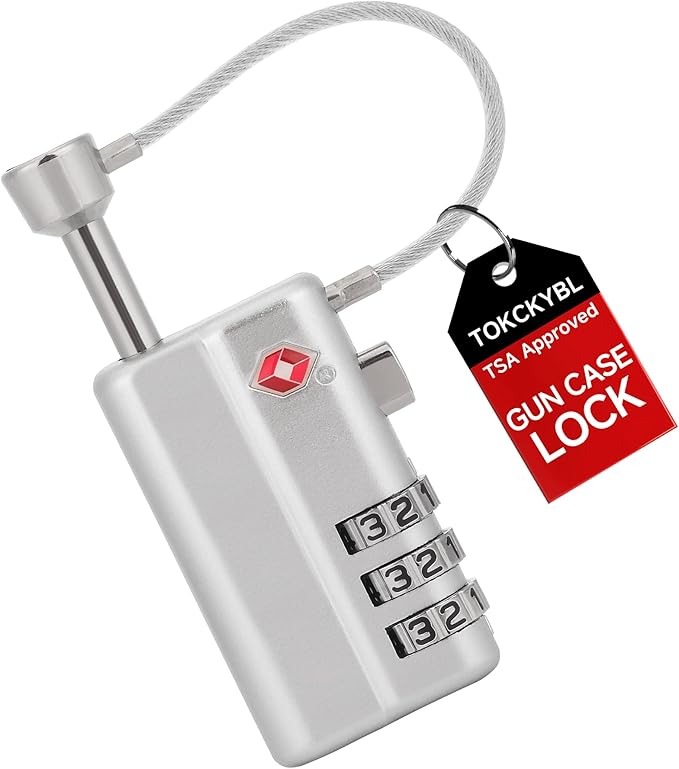 Professional Gun Case Lock TSA Approved – Heavy-Duty, Cut-Resistant & Child-Safe Security Padlock for Firearms, Pistols, Rifle Cases, and Travel Luggage