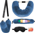 Travel Neck Pillow Stuffable with Clothes, Stuffable Neck Pillow for Travel, Packable Fillable Storage Bag for Airplane, Soft Velvet Pillow Case Cover