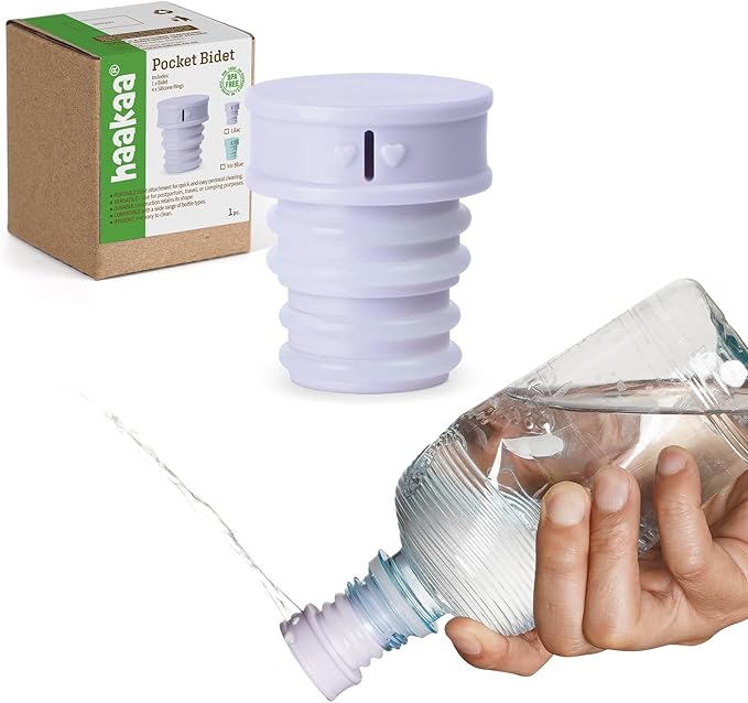 Haakaa Portable Bidet –Pocket Bidet for Travel,Toilet,Hiking,Camping or Backpacking, Postpartum Care&Recovery Sprayer for Moms, Handheld Bidet for Women & Men, Fits Most Plastic Water Bottles (Lilac)