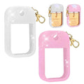 AIERSA 2Pcs Hand Sanitizer Spray Case Compatible with Touchland,Rabbit Ears Design Silicone Hand Sanitizer Case Holder with Keychain for Touch Land Mist Case 1FL. OZ (White+Pink)