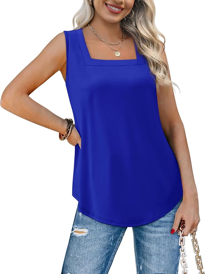 WIHOLL Women's Square Neck Tank Top