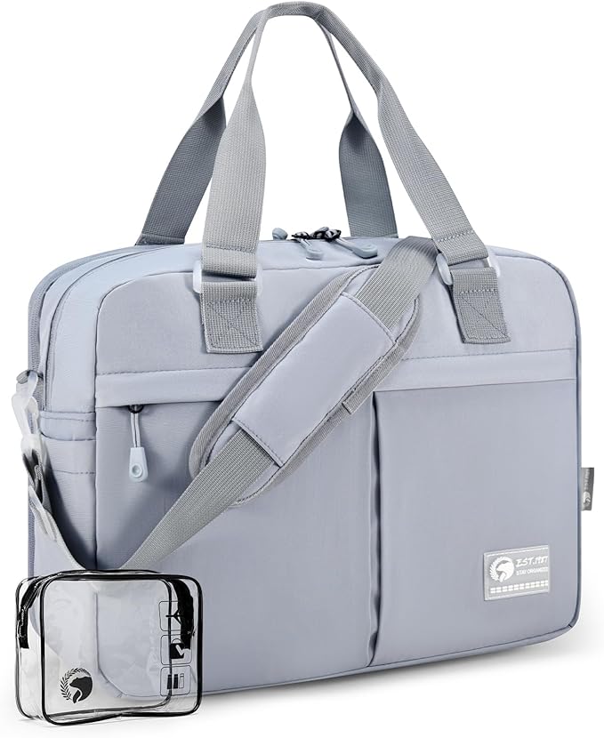 40x30x15cm Personal Item Travel Bag 16x12x6 Under-seat Carry on Bags for Airplanes 20L Expandable 30L Lightweight Duffle Bag Weekender Bags with Wet Pocket for Gym Overnight Hospital Grey