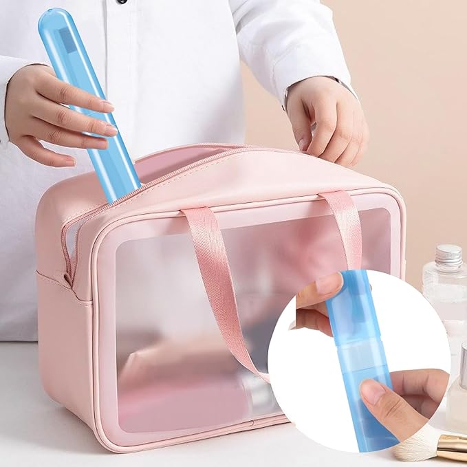 6 Pack Travel Toothbrush Case Breathable Portable Toothbrush Holder Plastic Toothbrush Cover Container for Couples Valentine Gifts, Traveling, Bathroom, School, Home, Business, Camping