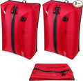 Reusable TPU Travel Vacuum Compression Bags - Waterproof Space Saver Bags for Luggage, Suitcase, Backpack, Storage Organizer (2 Pack, Red)
