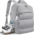 BAGSMART 30L Travel Backpack for Women, Carry on Backpack for Airplanes, Gym Backpack with Shoe Compartment, Lightweight Travel Bag Fits 15.6 Inch, Water-Resistant, Grey